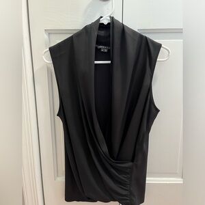 Theory black sleeveless blouse size S